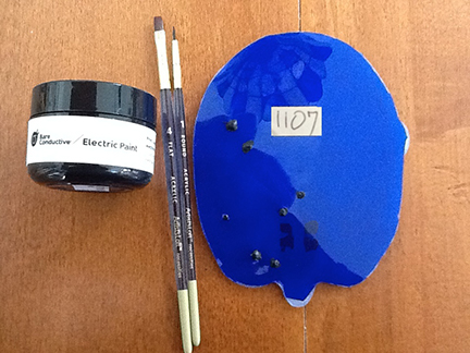 3D print of head section turned over to see bottom side and location of the drilled holes.