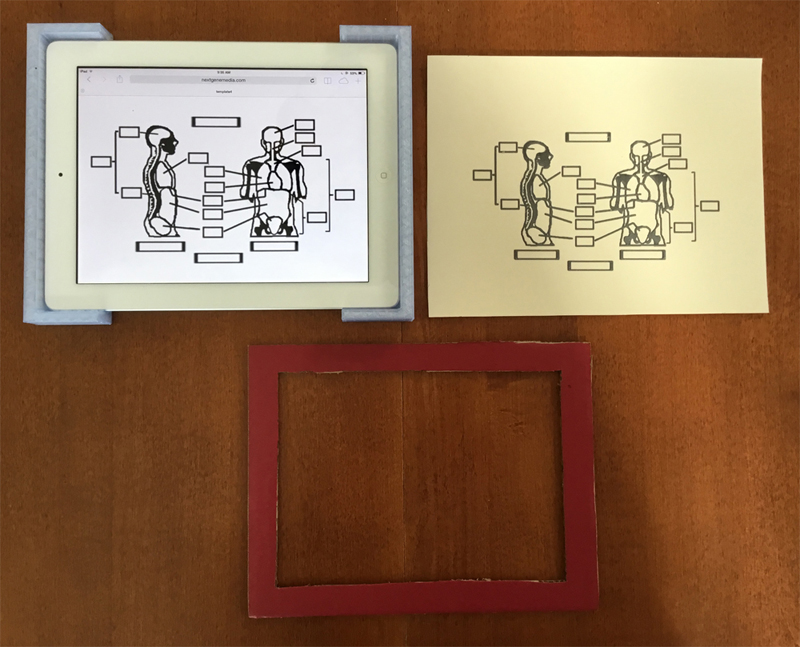 iPad place in holder.